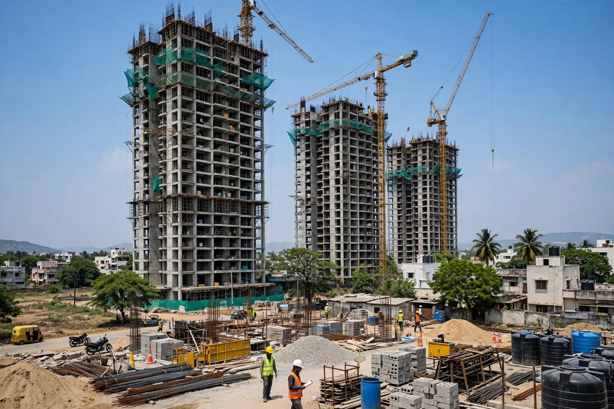 Indian tier-2 sheher mein ban rahe naye residential apartment towers